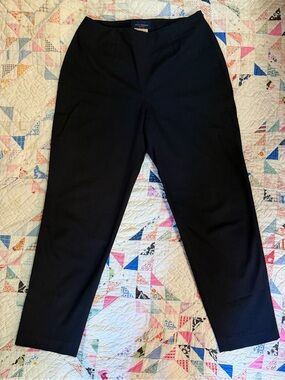 Piazza Sempione High Waist Black Straight Leg Cotton Blend Audrey Pants Size 6